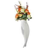 Maxbell Fish Ceramic Wall Hanging Plant Vase Mural For Hotel Cafe Decoration Style C