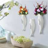 Maxbell Fish Ceramic Wall Hanging Plant Vase Mural For Hotel Cafe Decoration Style C