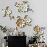 Maxbell Resin Wall Decoration Ornament for Home Wall Decor Beige Lotus Leaf S