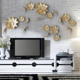Maxbell Resin Wall Decoration Ornament for Home Background Decor Beige Lotus Leaf M