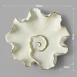 Maxbell Resin Wall Decoration Ornament for Home Background Decor Beige Lotus Leaf M