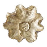 Maxbell Resin Wall Decoration Ornament for Home Background Decor Golden Lotus Leaf M
