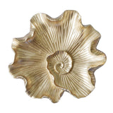 Maxbell Resin Wall Decoration Ornament for Home Background Decor Golden Lotus Leaf M