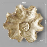 Maxbell Resin Wall Decoration Ornament for Home Background Decor Golden Lotus Leaf M