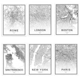 Maxbell Nordic World City Map Poster Art Canvas Painting Home Decor 1# 21x30cm