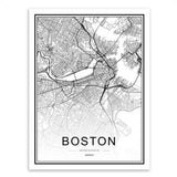 Maxbell Nordic World City Map Poster Art Canvas Painting Home Decor 1# 21x30cm