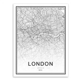 Maxbell Nordic World City Map Poster Art Canvas Painting Home Decor 3# 21x30cm