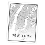 Maxbell Nordic World City Map Poster Art Canvas Painting Home Decor 6#  30x40cm