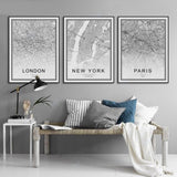 Maxbell Nordic World City Map Poster Art Canvas Painting Home Decor 6#  30x40cm