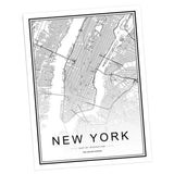 Maxbell Nordic World City Map Poster Art Canvas Painting Home Decor 6#  30x40cm