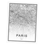Maxbell Nordic World City Map Poster Art Canvas Painting Home Decor 7# 21x30cm