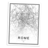 Maxbell Nordic World City Map Poster Art Canvas Painting Home Decor 10# 30x40cm