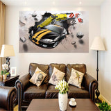 Maxbell Frameless Modern Oil Painting Wall Art Decal Sticker Panel 60x120cm Car