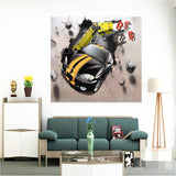 Maxbell Frameless Modern Oil Painting Wall Art Decal Sticker Panel 60x120cm Car