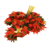 Maxbell 12x Fall Fake Silk Leaves Wedding Favor Autumn Maple Leaf Decor Autumn Red