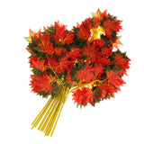 Maxbell 12x Fall Fake Silk Leaves Wedding Favor Autumn Maple Leaf Decor Autumn Red