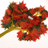 Maxbell 12x Fall Fake Silk Leaves Wedding Favor Autumn Maple Leaf Decor Autumn Red