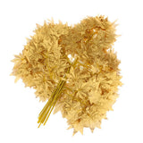 Maxbell 12x Fall Fake Silk Leaves Wedding Favor Autumn Maple Leaf Decor Gold