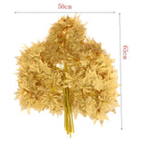 Maxbell 12x Fall Fake Silk Leaves Wedding Favor Autumn Maple Leaf Decor Gold
