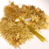 Maxbell 12x Fall Fake Silk Leaves Wedding Favor Autumn Maple Leaf Decor Gold