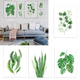 Maxbell Unframed Canvas Oil Painting Picture DIY Wall Art Decor banana-leaf S