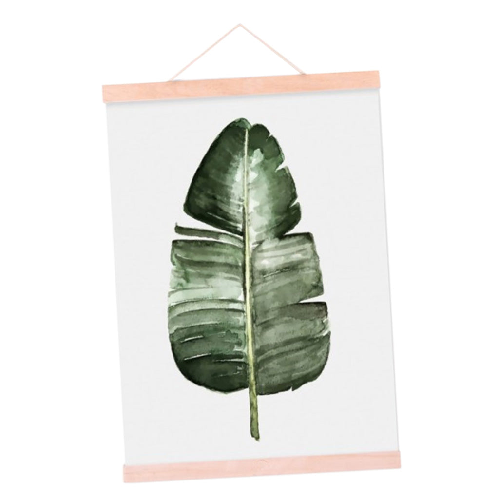 Maxbell  Watercolor Picture Palm Leaf Plant Oil Painting Wall Hanging Art 1# 21x30cm