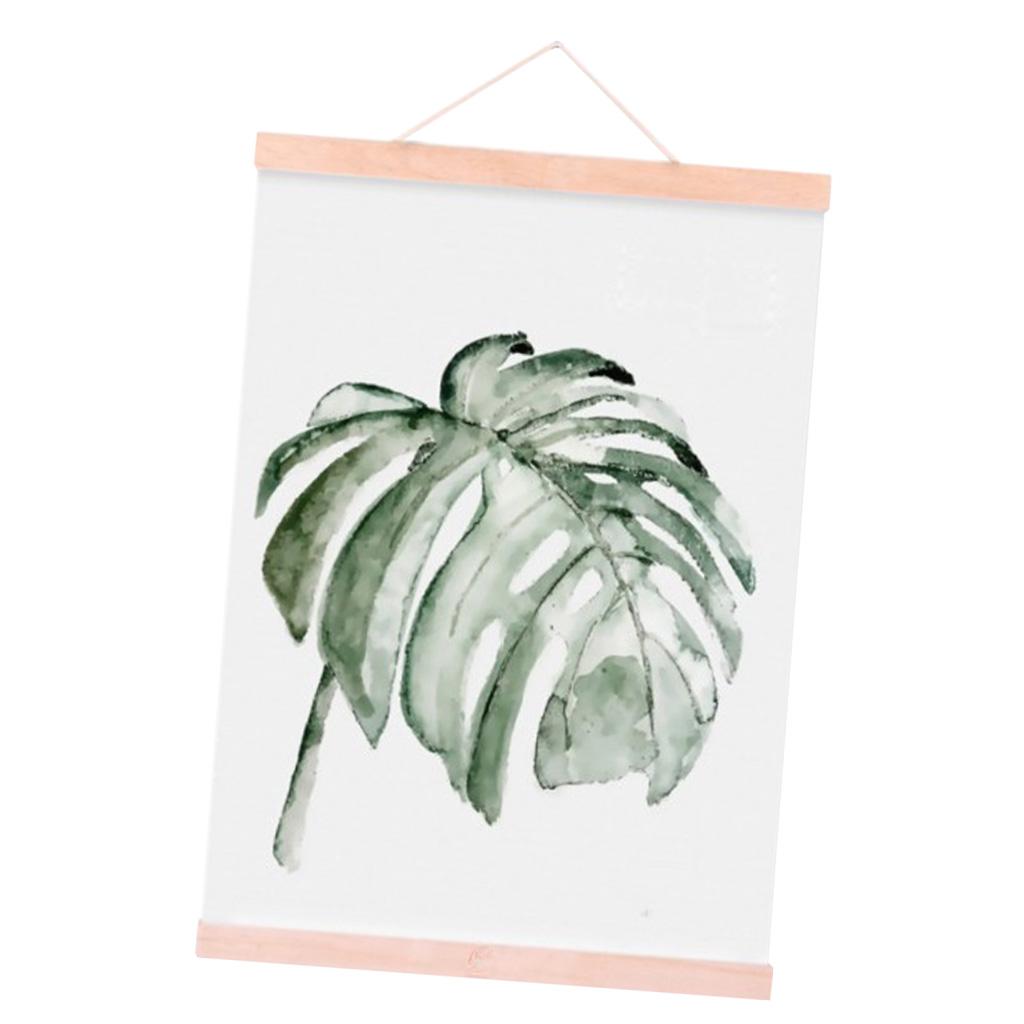 Maxbell  Watercolor Picture Palm Leaf Plant Oil Painting Wall Hanging Art 2# 40x50cm