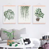 Maxbell Watercolor Picture Palm Leaf Plant Oil Painting Wall Hanging Art 5# 40x50cm