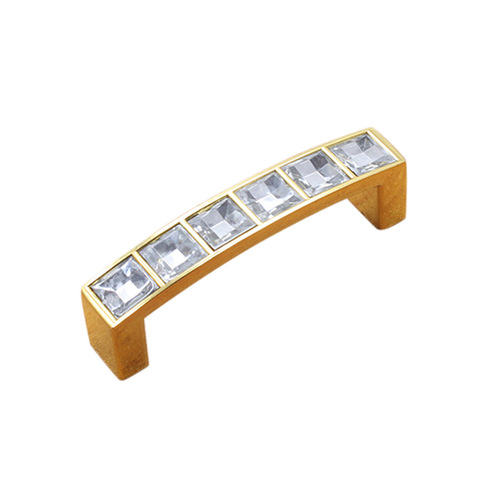 Maxbell  Two-hole Crystal Furniture Handle Cabinet Drawer Wardrob Handle 64mm Pitch Hole Golden