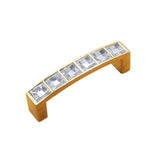 Maxbell  Two-hole Crystal Furniture Handle Cabinet Drawer Wardrob Handle 64mm Pitch Hole Golden
