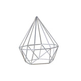 Maxbell Modern 3D Geometric Diamond Shaped Iron Desktop Ornament Home Decor Silver S
