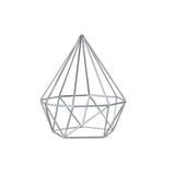 Maxbell Modern 3D Geometric Diamond Shaped Iron Desktop Ornament Home Decor Silver S