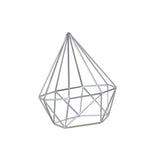 Maxbell Modern 3D Geometric Diamond Shaped Iron Desktop Ornament Home Decor Silver S