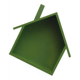 Maxbell Shabby Chic Wooden House Shelving Display Unit Wall Hanging Box Green