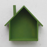 Maxbell Shabby Chic Wooden House Shelving Display Unit Wall Hanging Box Green