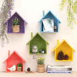 Maxbell Shabby Chic Wooden House Shelving Display Unit Wall Hanging Box Green