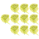 10x Silk Rose Flower Heads Artificial Rose Head for Home Wedding Decor Green