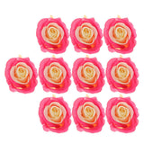 10x Silk Rose Flower Heads Artificial Rose Head for Home Wedding Decor Rosy White