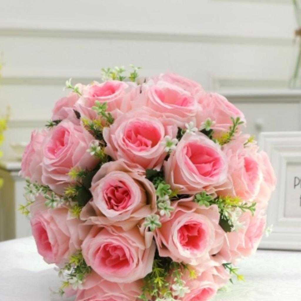 10x Silk Rose Flower Heads Artificial Rose Head for Home Wedding Decor Champagne