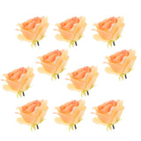 Artificial Flowers Blush Roses 10Pcs Fake Roses Heads DIY Wedding Bouquets Champagne