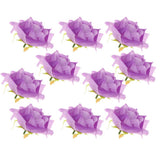 Maxbell 10x Silk Rose Flower Heads Artificial Flowers for Wedding Decor Purple