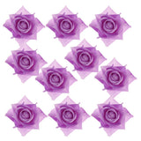 Maxbell 10x Silk Rose Flower Heads Artificial Flowers for Wedding Decor Purple