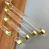 Maxbell  Acrylic Door Pull Knob Drawer Cabinet Cupboard Handle Hardware Gold 40mm A