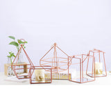 3D Geometric Candle Holder Tealight Candlestic Table Ornament 3# Rose Gold