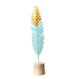 Max Creative Iron Feather Shaped Decorative Desk Ornaments Home Decor Green L