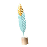 Max Creative Iron Feather Shaped Decorative Desk Ornaments Home Decor Green M