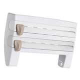 Maxbell Wall Mount Kitchen Roll Holder Cling Film Storage Rack Foil Cutter White
