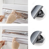 Maxbell Wall Mount Kitchen Roll Holder Cling Film Storage Rack Foil Cutter Khaki