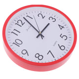 Wall Clock Silent Quality Quartz Battery Operated Home Office 10 Red"