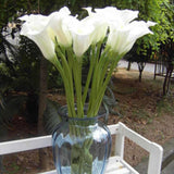 Maxbell Artificial Plastic Calla Lily Flowers for Home Garden Wedding Decor White